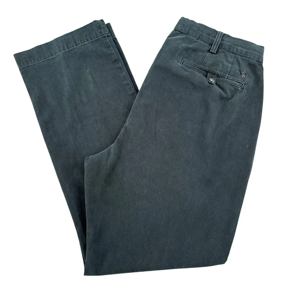 Polo Ralph Lauren The Polo Chino Mens 36x32 Green Cotton Twill Straight Pants